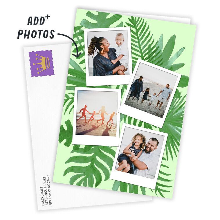 Hallmark Personalized Tropical Ferns On Green Photo Card