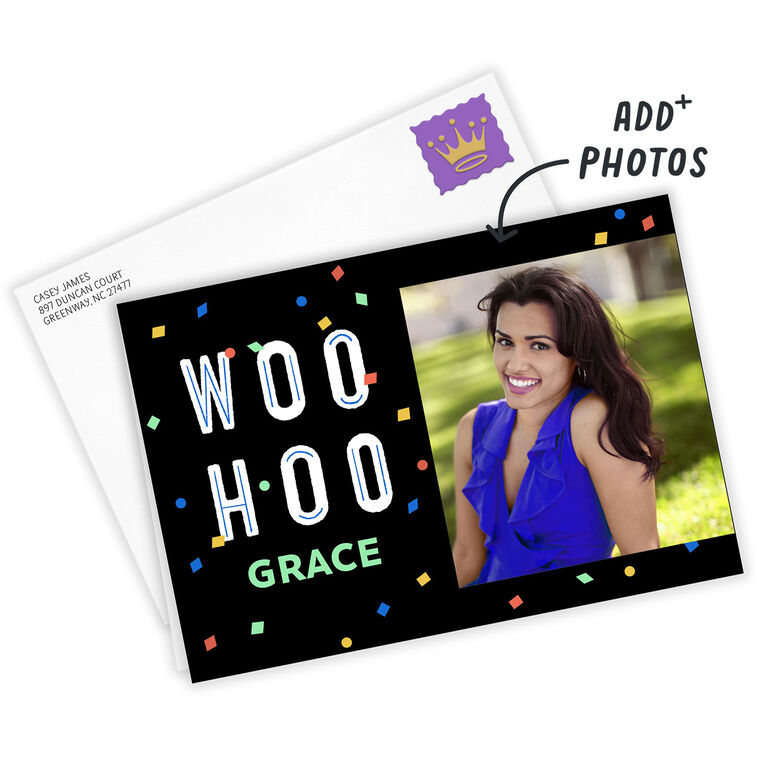 Hallmark Personalized Woo Hoo Confetti Celebration Photo Card