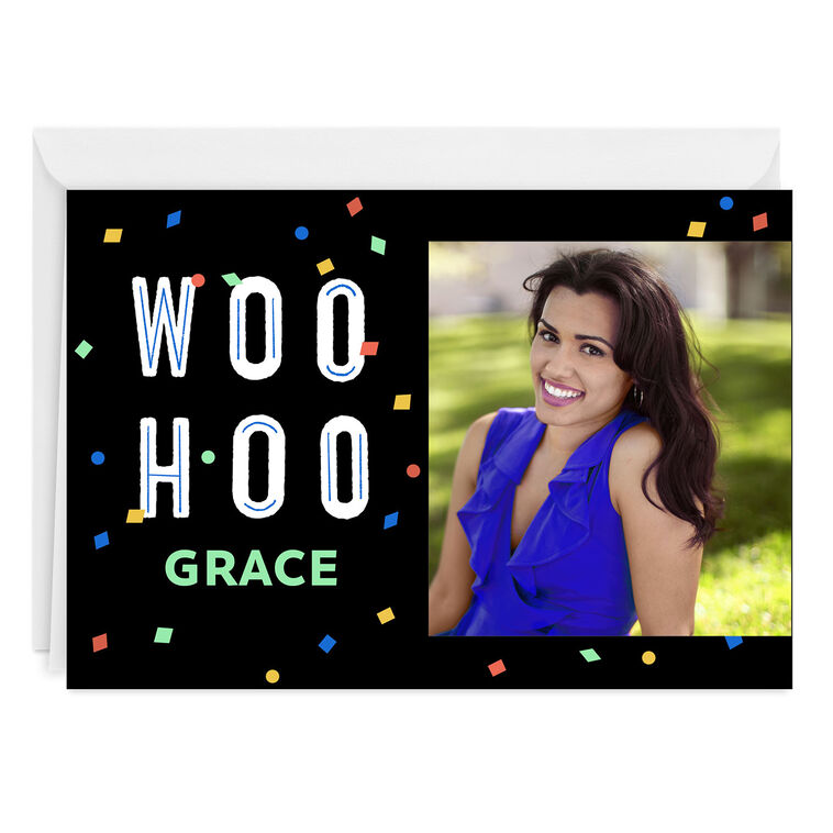hallmark Personalized Woo Hoo Confetti Celebration Photo Card