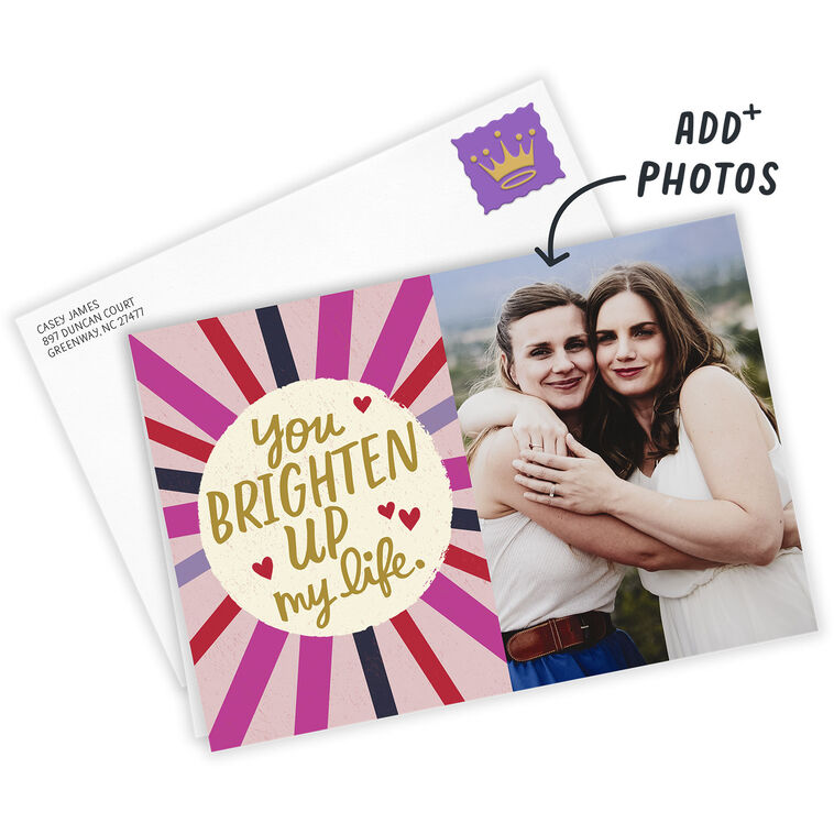 Hallmark Personalized You Brighten Up My Life Love Photo Card