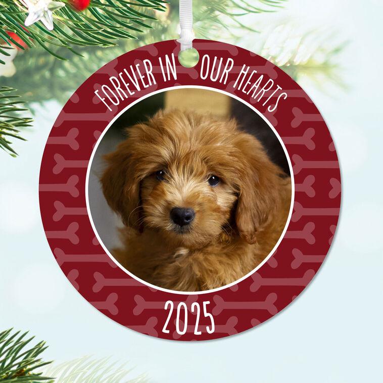 Hallmark Pet Memorial Round Metal Personalized Ornament Custom Photo And Text