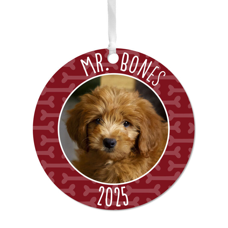 hallmark Pet Round Metal Personalized Ornament Custom Photo and Text