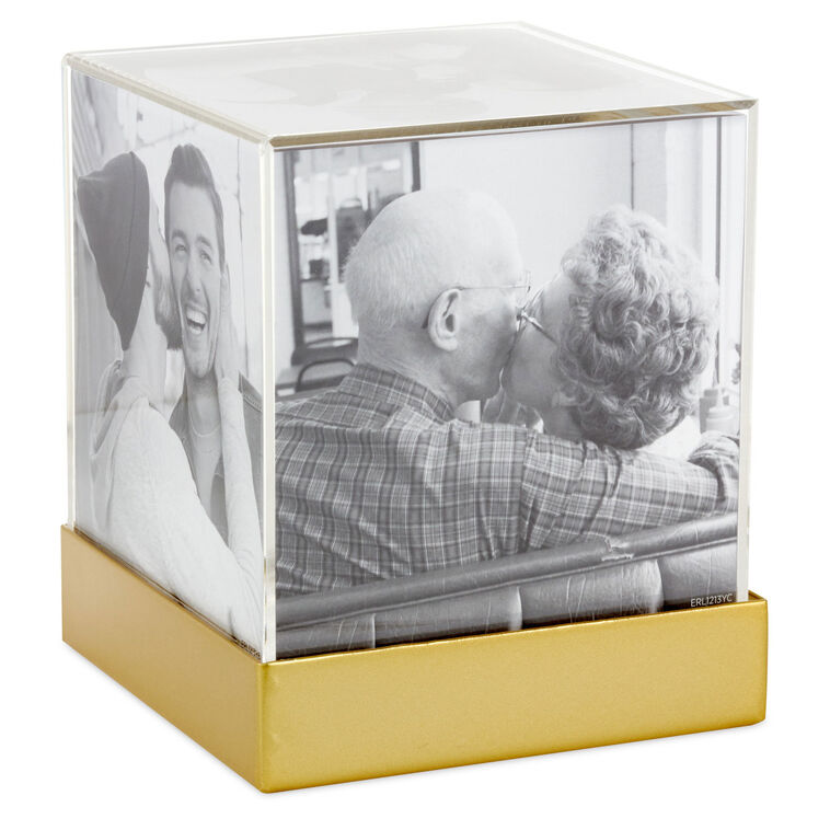 Hallmark Photo Cube Acrylic Picture Frame Holds 5 Photos