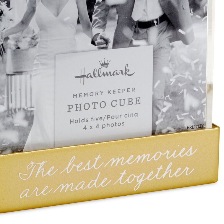 Hallmark Photo Cube Acrylic Picture Frame Holds 5 Photos