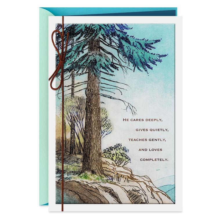 hallmark Pine Tree Landscape Scene Birthday Card for Dad