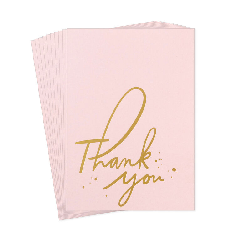 Hallmark Pink And Gold Blank Thank You Notes Pack Of 10