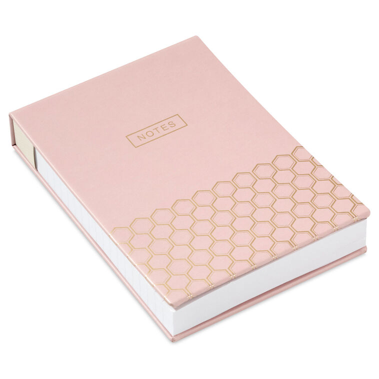 hallmark Pink and Gold Honeycomb Faux Leather Large List Pad