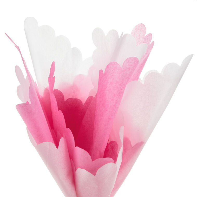 Hallmark Pink And White Scalloped Tissue Paper 4 Sheets