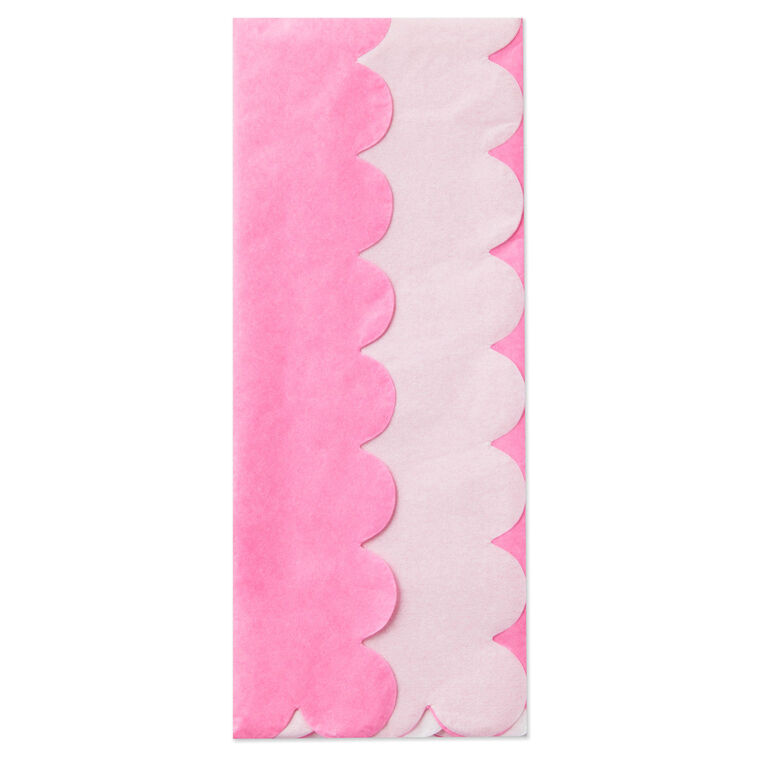 hallmark Pink and White Scalloped Tissue Paper 4 sheets