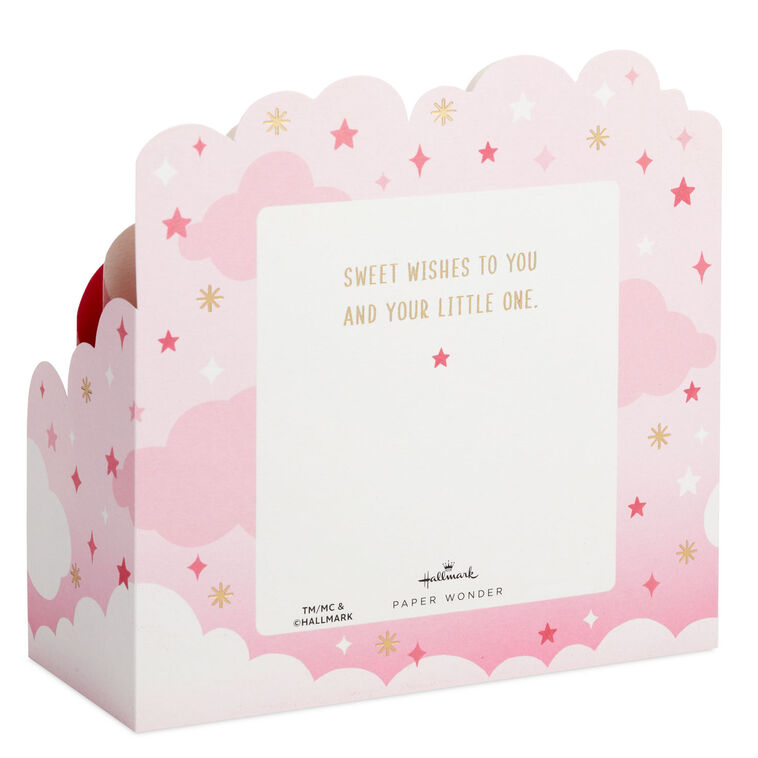 Hallmark Pink Balloons 3D Pop-Up New Baby Girl Card