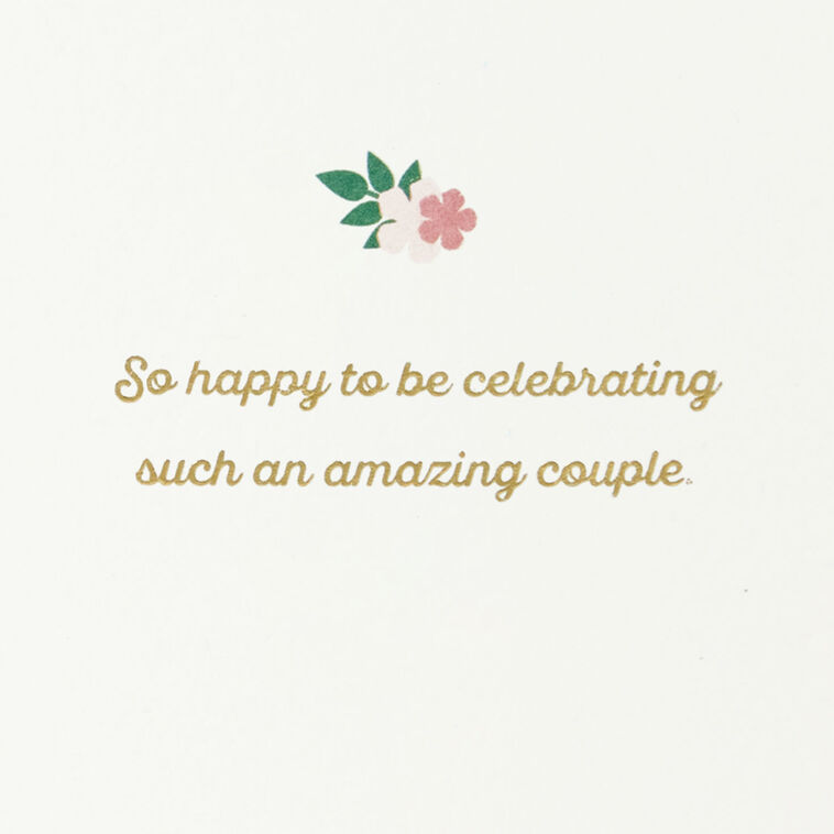 Hallmark Pink Champagne Flutes Quilled Paper Handmade Wedding Card For Couple