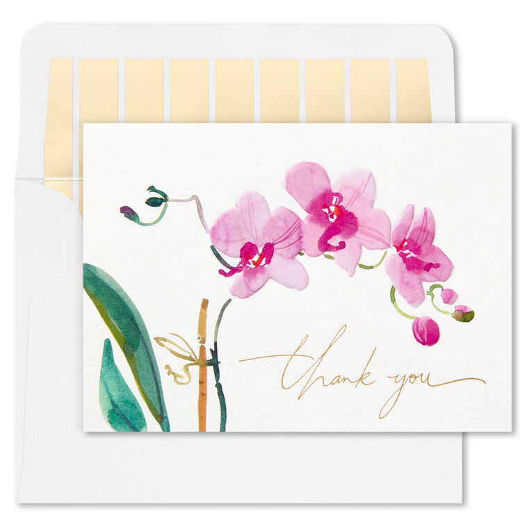 Hallmark Pink Orchid Blank Thank-You Notes Box Of 10