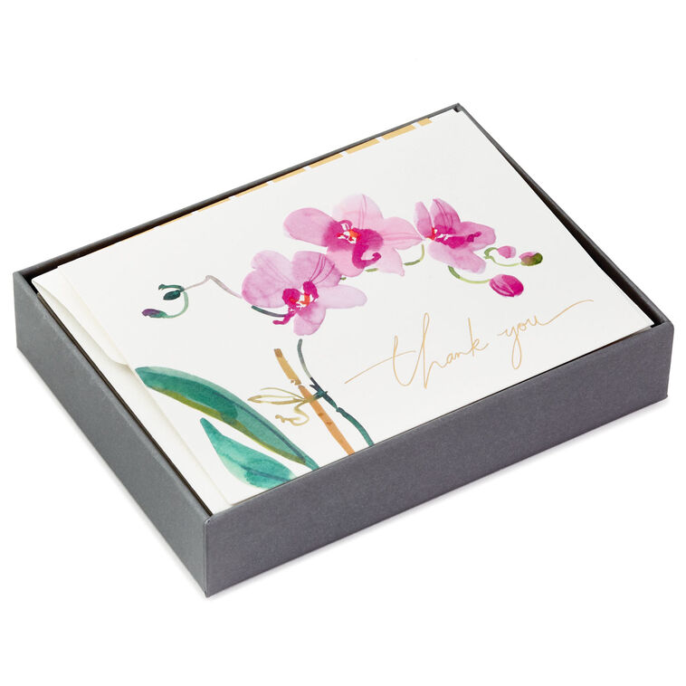 hallmark Pink Orchid Blank Thank-You Notes Box of 10