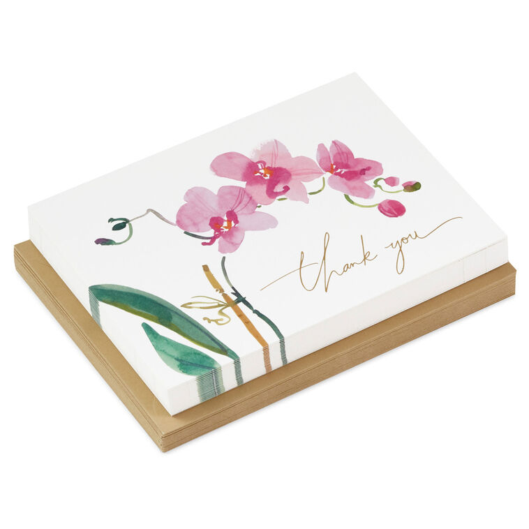 hallmark Pink Orchids Boxed Blank Thank-You Notes Pack of 20