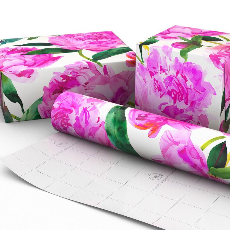 Hallmark Pink Peonies Jumbo Wrapping Paper 90 Sq. Ft