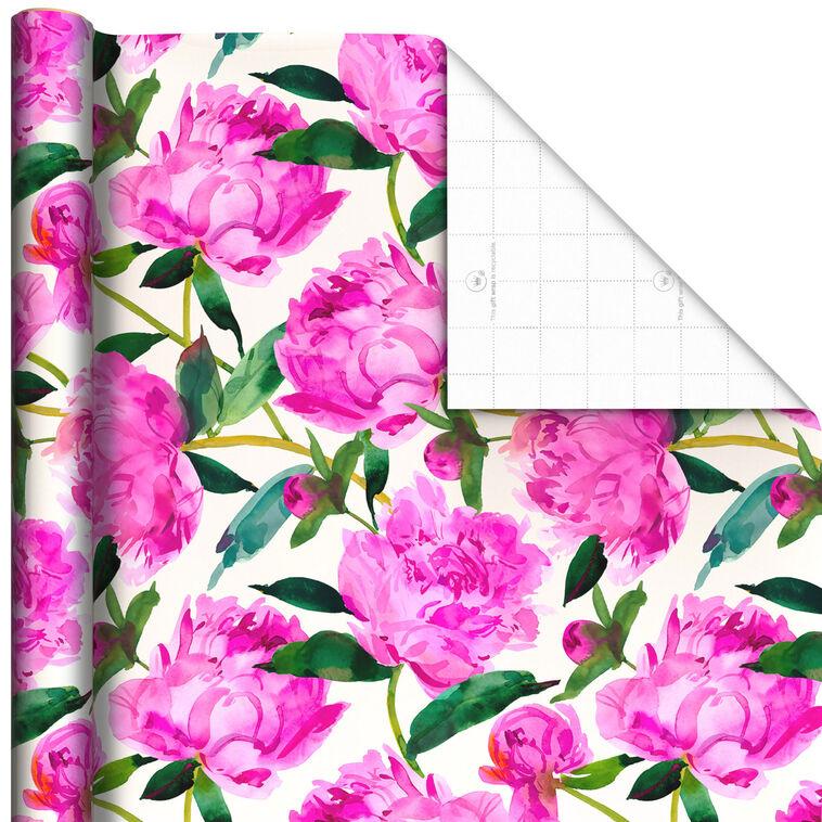 hallmark Pink Peonies Jumbo Wrapping Paper 90 sq. ft