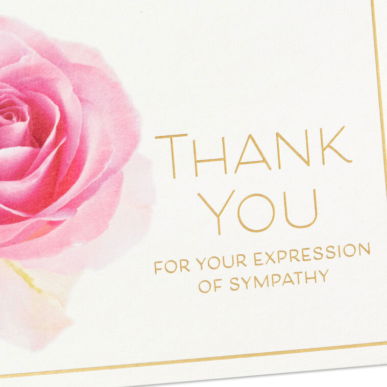 Hallmark Pink Rose Boxed Blank Sympathy Thank-You Notes Pack Of 10