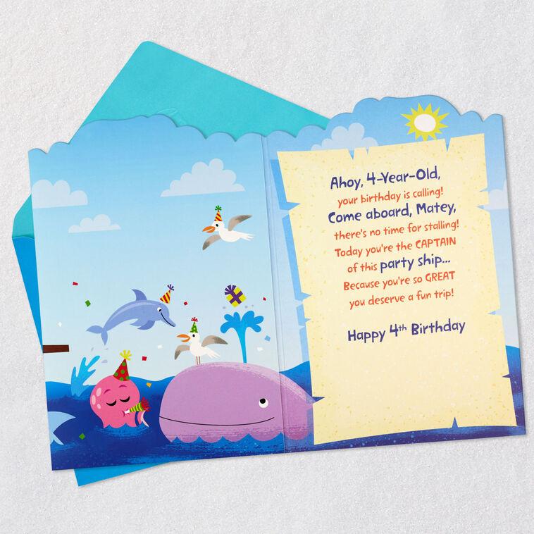 Hallmark Pirate Ship Party 4th Birthday Card For Kids