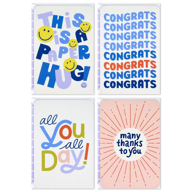 hallmark Playful Lettering Assorted Multi-Occasion Cards Pack of 4