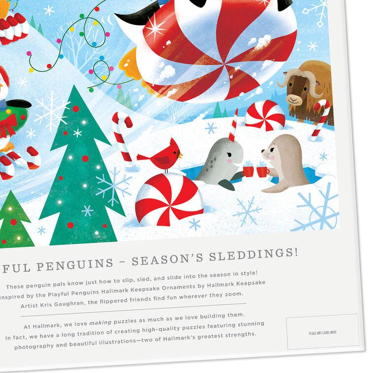 Hallmark Playful Penguins Season's Sleddings 550-Piece Jigsaw Puzzle