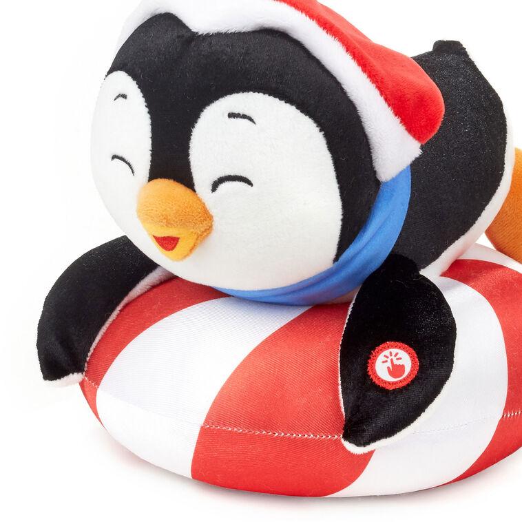 Hallmark Playful Penguins Sledding All The Way Plush With Sound And Motion 7.5" H