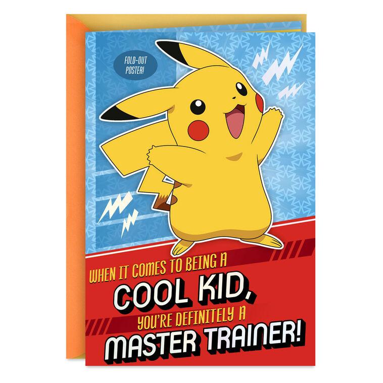 hallmark Pokémon You're a Master Trainer Birthday Card for Kids With Fold-Out Poster