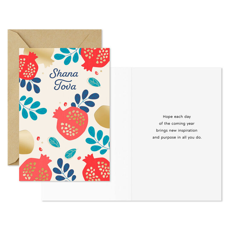 Hallmark Pomegranates Apples And Honey Assorted Rosh Hashanah Cards Pack Of 6
