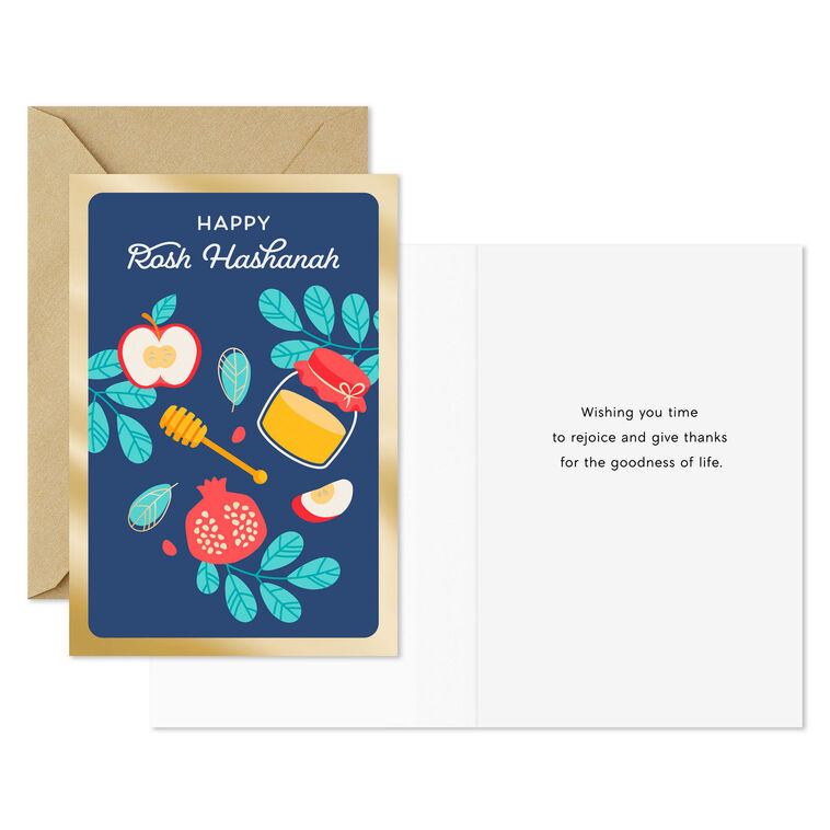 Hallmark Pomegranates Apples And Honey Assorted Rosh Hashanah Cards Pack Of 6