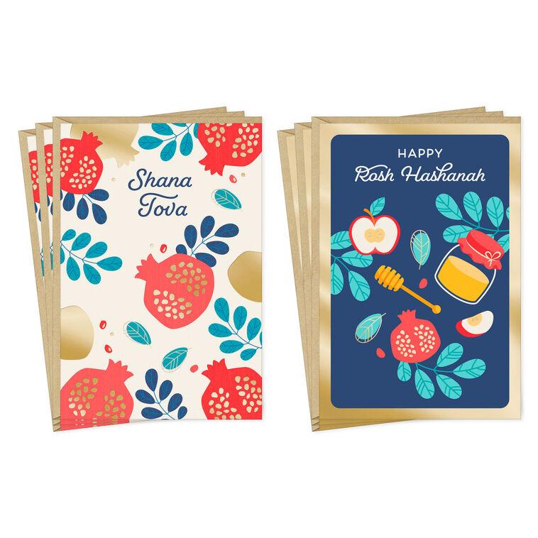 hallmark Pomegranates Apples and Honey Assorted Rosh Hashanah Cards Pack of 6