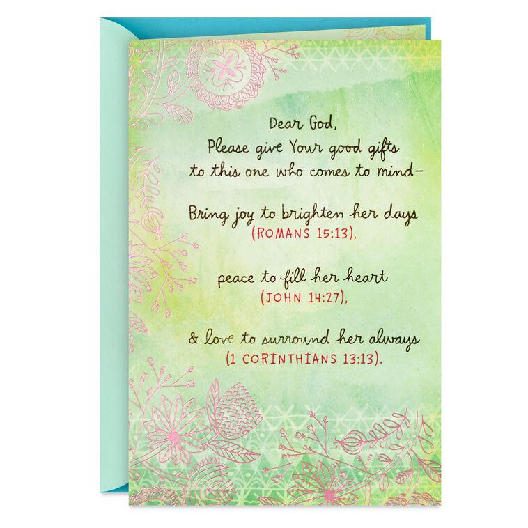 hallmark Prayers for Joy Peace and Love Religious Thinking of You Card for Her