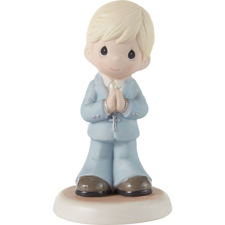 hallmark Precious Moments Blessings On Your First Communion Blonde Boy Figurine 5.3"