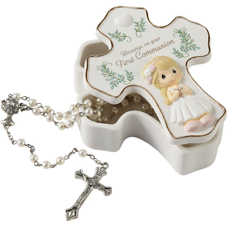 hallmark Precious Moments Blessings On Your First Communion Girl Rosary Box With Rosary