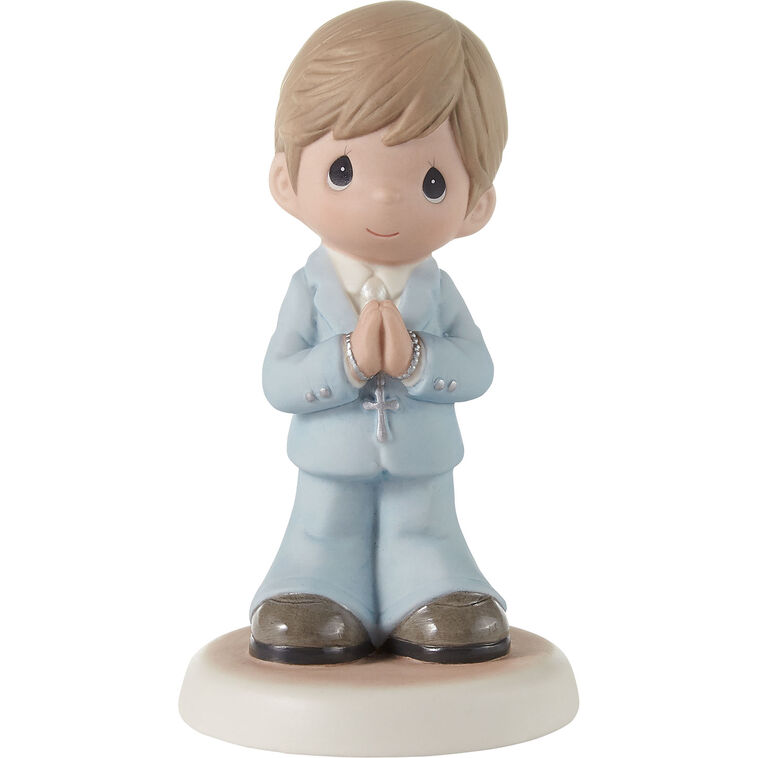 hallmark Precious Moments Blessings On Your First Communion Brunette Boy Figurine 5.3"