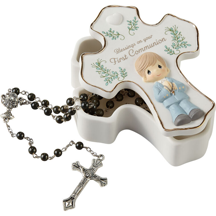 hallmark Precious Moments Blessings On Your First Communion Boy Rosary Box With Rosary