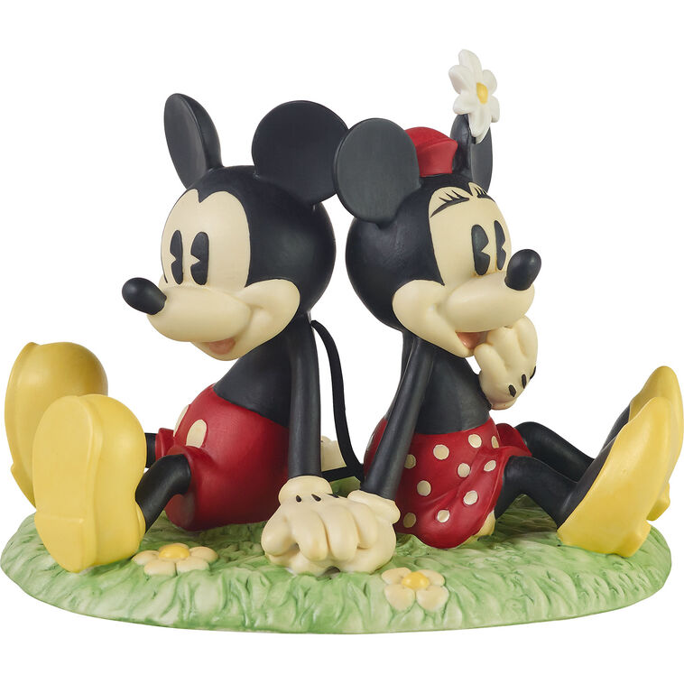 hallmark Precious Moments Disney Mickey Mouse and Minnie Mouse Holding Hands Figurine 3.9"
