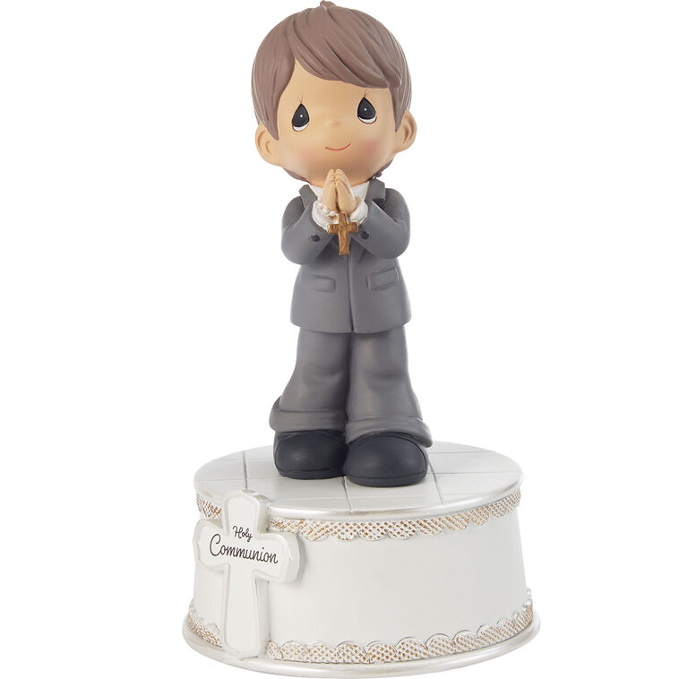 Hallmark Precious Moments Holy Communion Boy Musical Figurine 6"