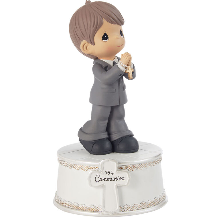 hallmark Precious Moments Holy Communion Boy Musical Figurine 6"
