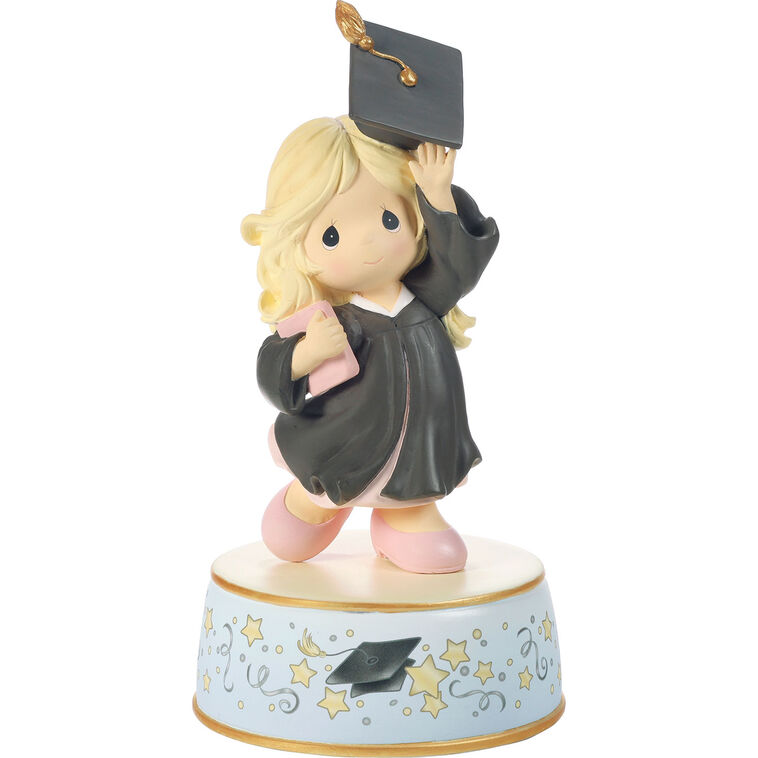 hallmark Precious Moments New Horizons Graduation Girl Musical Figurine 6.5"
