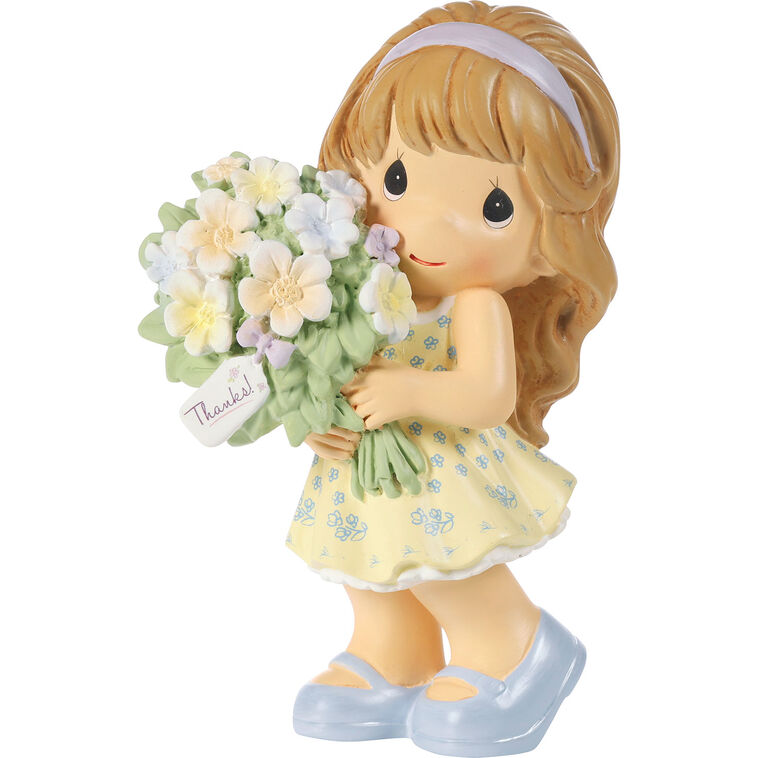hallmark Precious Moments Thanks a Bunch Girl With Bouquet Figurine 4.5"