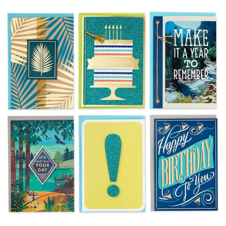 Hallmark Premium Assorted Handmade All-Occasion Cards In Leaf Print Organizer Box Of 24