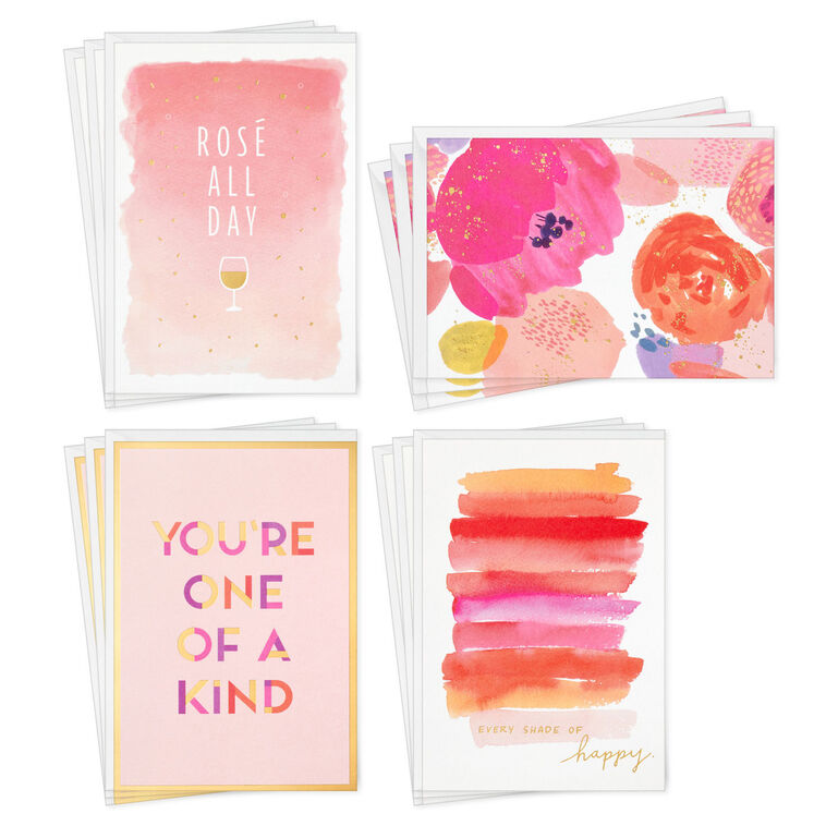 hallmark Pretty Pink and Gold Boxed Blank Cards Assortment Pack of 12