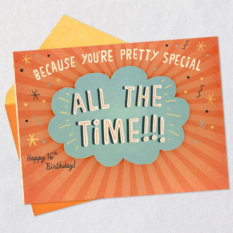 Hallmark Pretty Special All The Time 16th Birthday Card