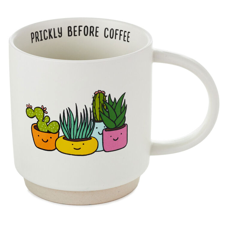 hallmark Prickly Before Coffee Succulents Funny Mug 16 oz