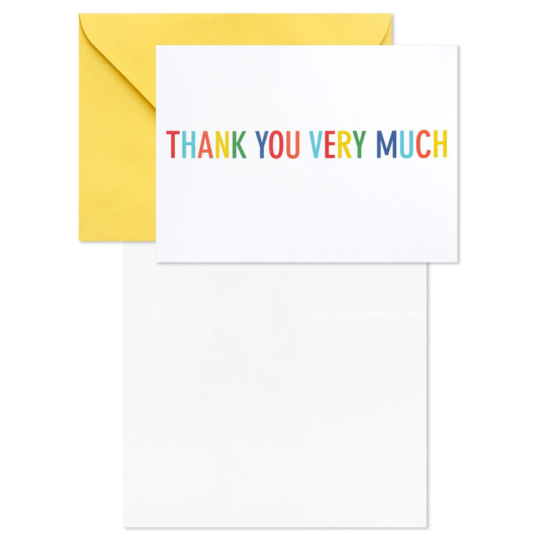 Hallmark Primary Colors Assorted Blank Thank-You Notes Pack Of 48