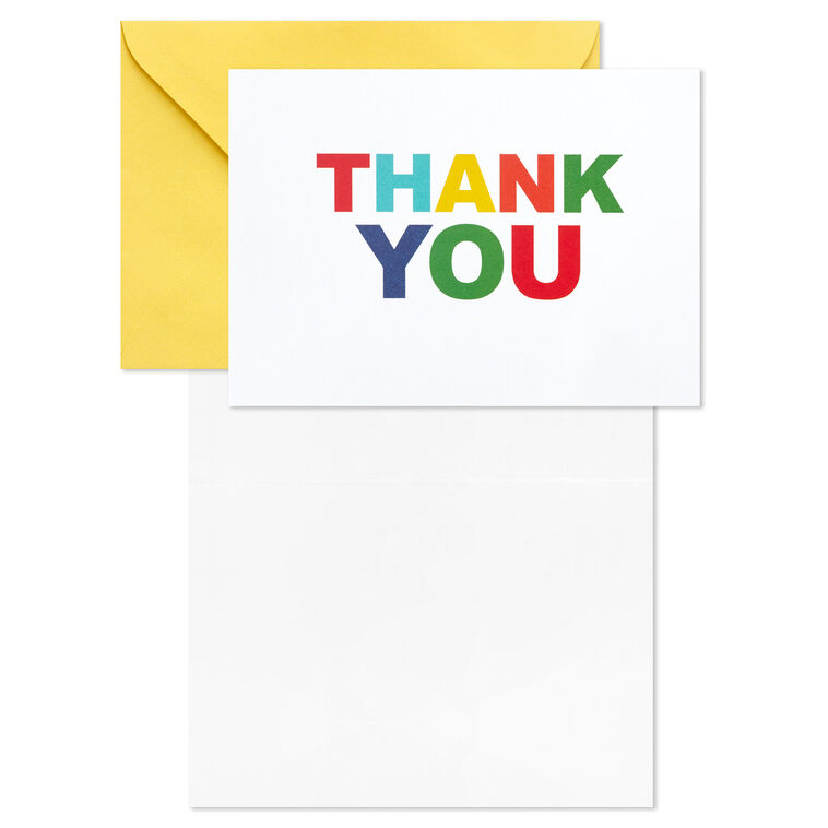 Hallmark Primary Colors Assorted Blank Thank-You Notes Pack Of 48