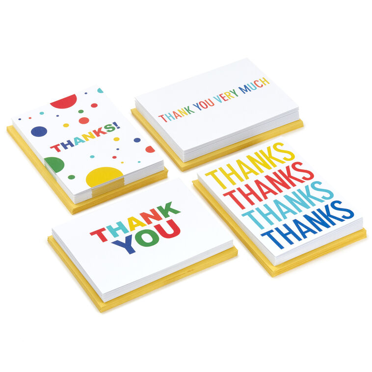 hallmark Primary Colors Assorted Blank Thank-You Notes Pack of 48