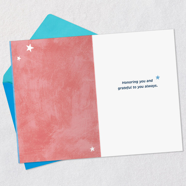 Hallmark Proud And Grateful American Flag And Stars Thank-You Card