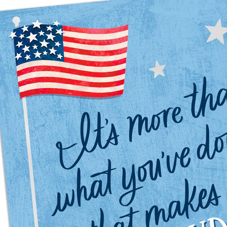 Hallmark Proud And Grateful American Flag And Stars Thank-You Card