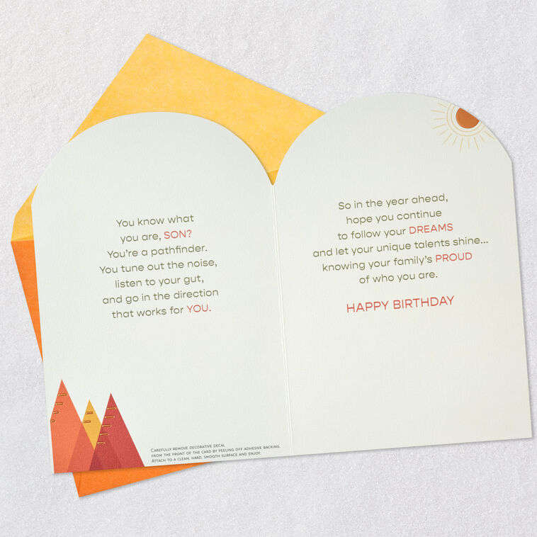 Hallmark Proud Of How You Find Your Own Path Birthday Card For Son With Decal