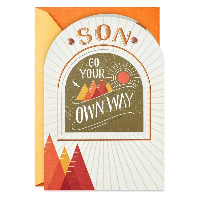 hallmark Proud of How You Find Your Own Path Birthday Card for Son With Decal
